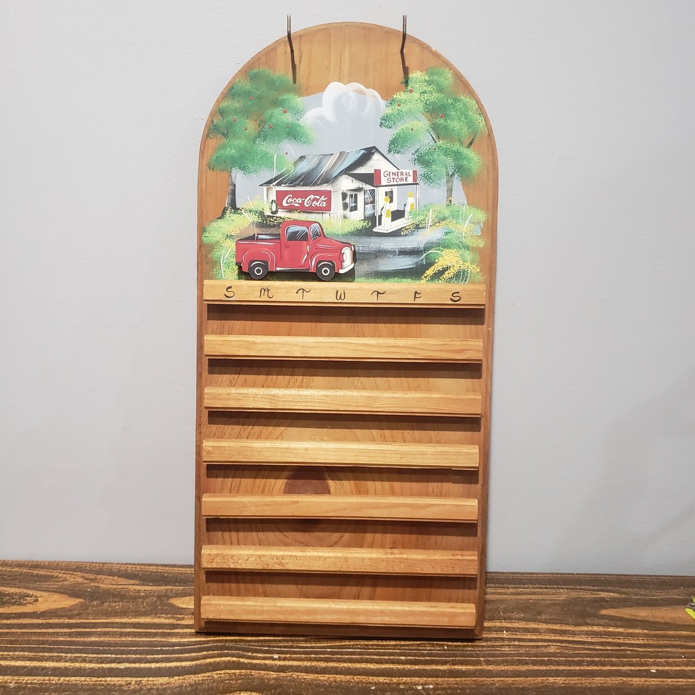 Coca-Cola Perpetual Calendar Wood Wall Decor General Store Red Truck Fair
